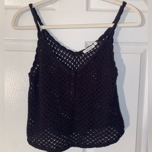 Navy Crotchet top by Embossed